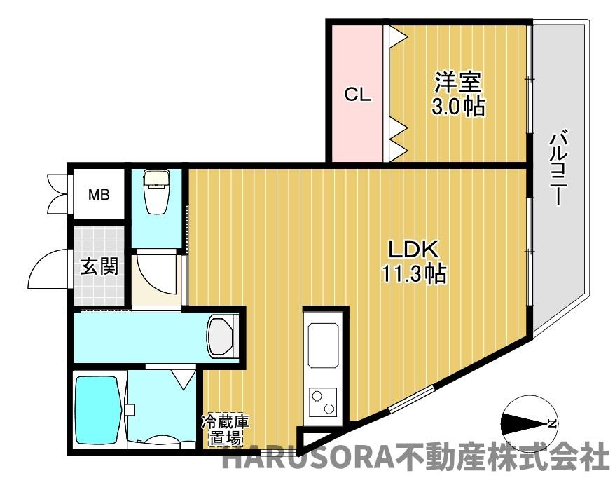 大東市南津の辺町１棟マンションの間取り
