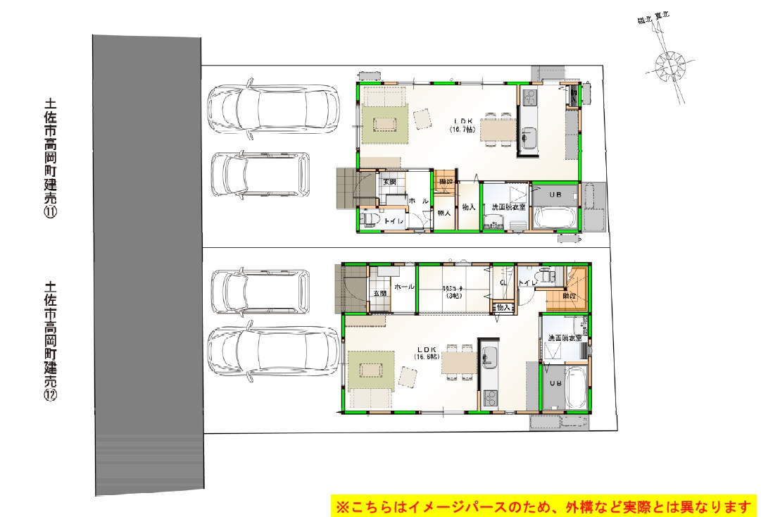 土佐市高岡町乙　新築戸建　⑫　（全2区画）の区画図|⑫