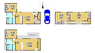 【間取り】 | 川西市南花屋敷3丁目　中古一戸建て