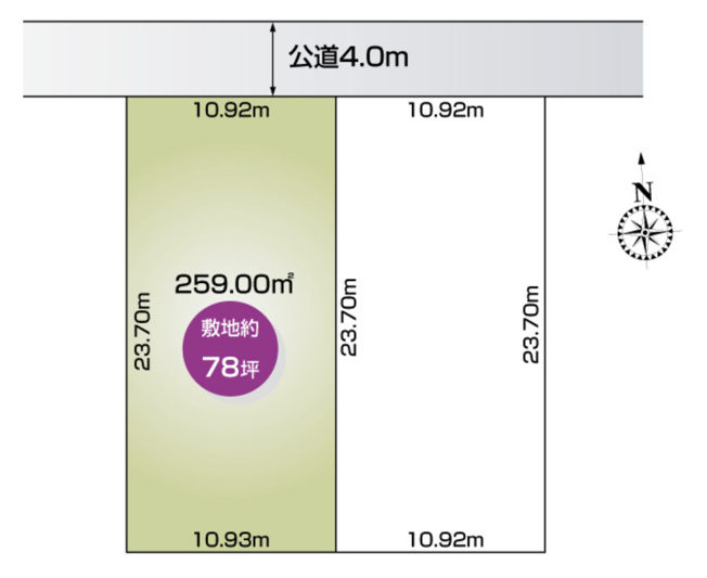 【区画図】 | 行田市大字谷郷　新築戸建　全2棟　1号棟