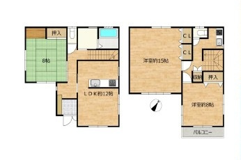 鶴ヶ島市下新田中古戸建の間取り
