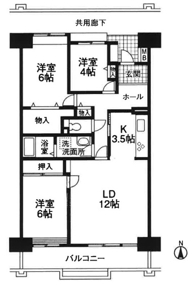 【間取り】 | プラザ学園前　9号棟
