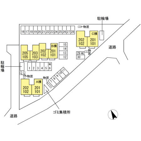 ルナフローラ Bの区画図