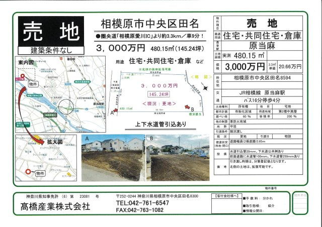 田名売地の地図
