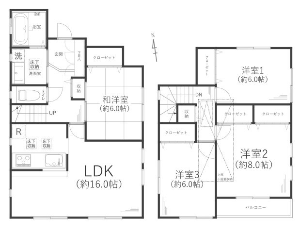 横浜市瀬谷区橋戸三丁目戸建②の間取り