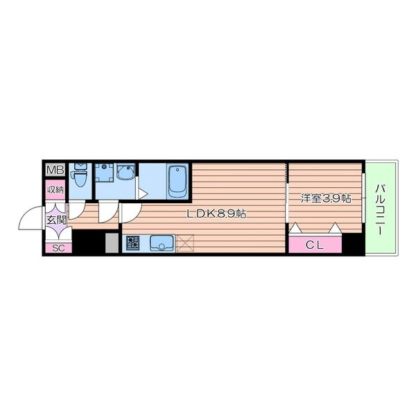 シティパルクレスト谷町の間取り