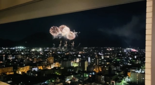 ザ・エンブル七間町　静岡市葵区七間町の展望|共有エリアのベランダからは花火鑑賞もできます。