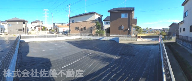 【分譲地】ベルクまで徒歩１分の全6区画の展望|2025年11月15日 14時頃撮影。敷地内の西側の隅から対角方向へ撮影した物件からの展望です。