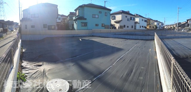 鴻巣市宮前の売地の展望|2025年11月15日 14時頃撮影。敷地内の東側の隅から対角方向へ撮影した物件からの展望です。