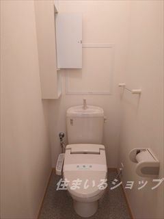 広島市安佐北区口田南４丁目のアパートのトイレ|シャワートイレ・収納棚あり