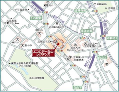 エコロジー白山レジデンスの地図