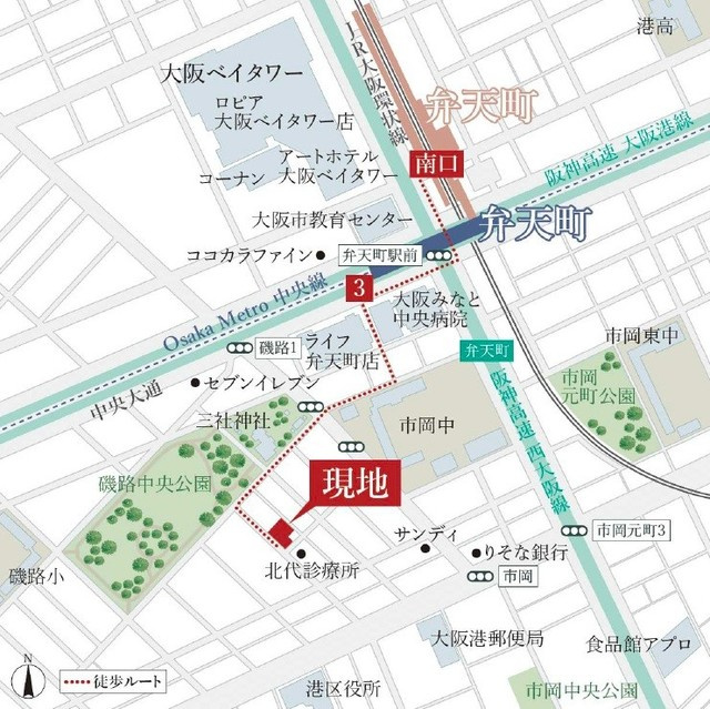 モクシオン大阪ベイの地図