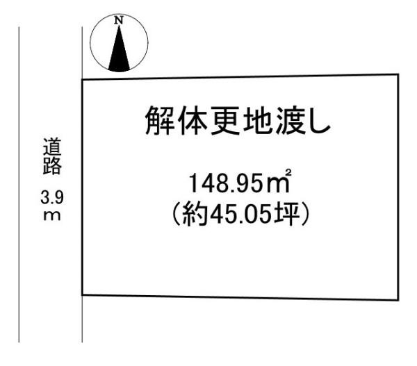 天理市中町の売地の土地図