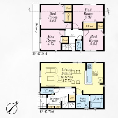 【間取り】 | 朝霞市宮戸3丁目　新築一戸建住宅　全16棟　(志木本店) | 5号棟／ZEH水準の省エネ住宅！防犯カメラ標準装備で永く安心してお住まいいただけます。