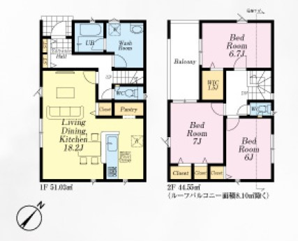 【間取り】 | 朝霞市宮戸3丁目　新築一戸建住宅　全16棟　(志木本店) | 6号棟／
ZEH水準の省エネ住宅！防犯カメラ標準装備で永く安心してお住まいいただけます。
