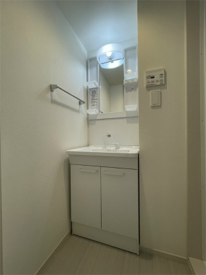 ホワイトオーキッド坂戸の洗面所|広い洗面スペース