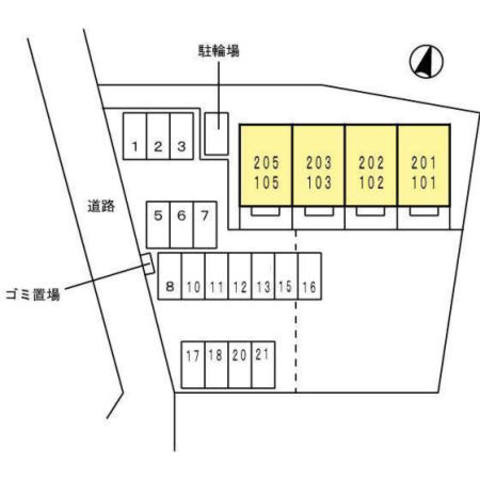 シャルム郡山の駐車場