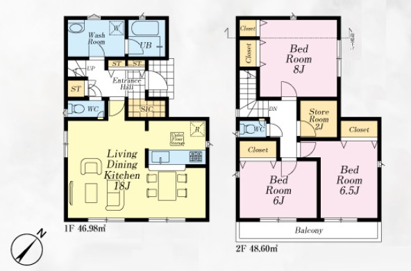 【間取り】 | 朝霞市宮戸3丁目　新築一戸建住宅　全16棟　(志木本店) | 8号棟／ZEH水準の省エネ住宅！防犯カメラ標準装備で永く安心してお住まいいただけます。