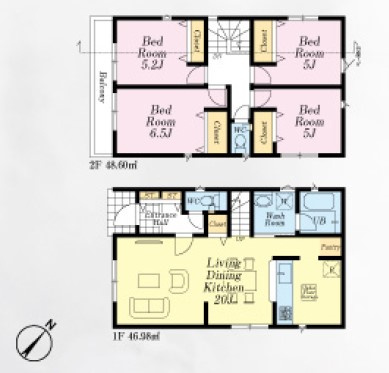 【間取り】 | 朝霞市宮戸3丁目　新築一戸建住宅　全16棟　(志木本店) | 14号棟／ZEH水準の省エネ住宅！防犯カメラ標準装備で永く安心してお住まいいただけます。