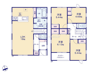 【間取り】 | リーブルガーデン岡崎市北野町－2号棟 | 【２号棟】土地面積：101.43㎡/建物面積：101.04㎡
