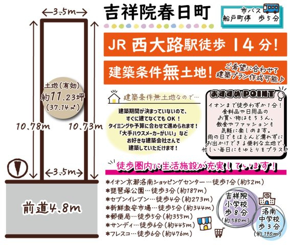 吉祥院春日町　建築条件無土地