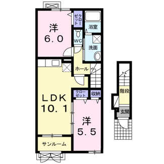 【間取り】 | シャン・ド・フルールⅠ