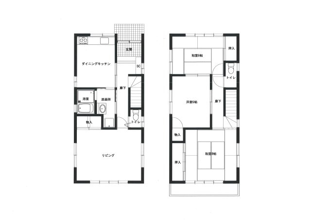 【間取り】 | 門戸岡田町貸家