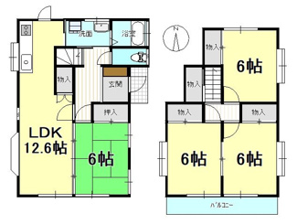 【間取り】 | 戸建　西長戸町