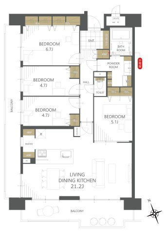 【間取り】ファミールハイツ久留米壱番館 