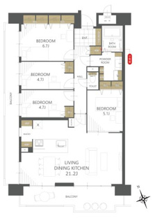 【間取り】ファミールハイツ久留米壱番館 