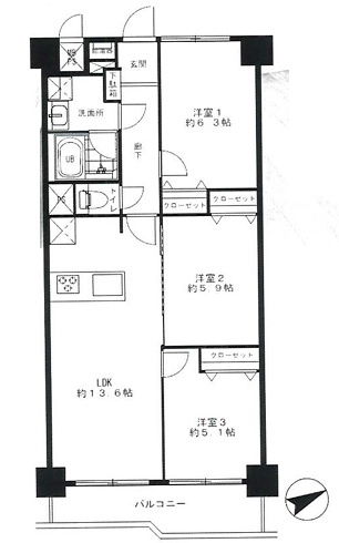 【間取り】 | ライオンズマンション調布C棟