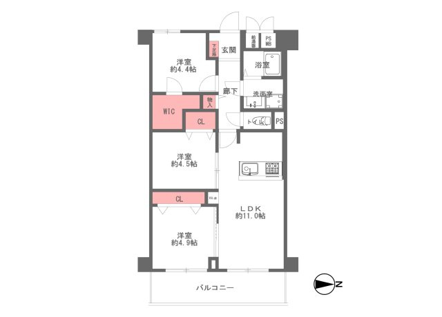 【間取り】 | 扇町シティハイツ | 室内改装後渡しの３LDK♪