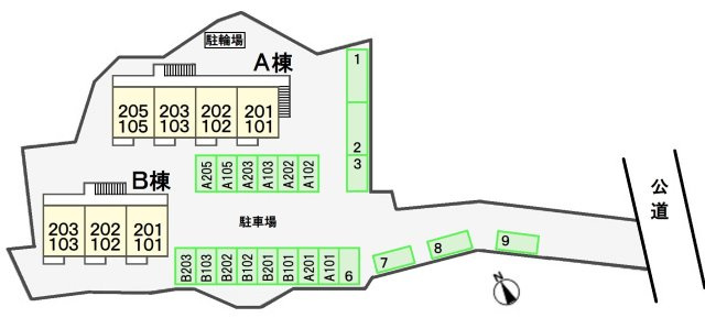 エルディム沢渡 Aの駐車場