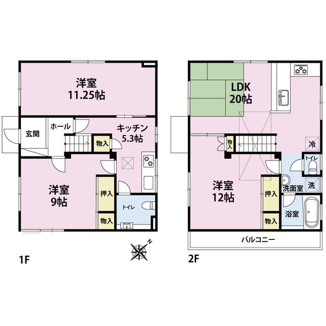 鶴舞4丁目戸建貸家の間取り