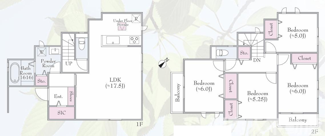 藤沢市鵠沼松が岡5丁目５６９６新築戸建ての間取り