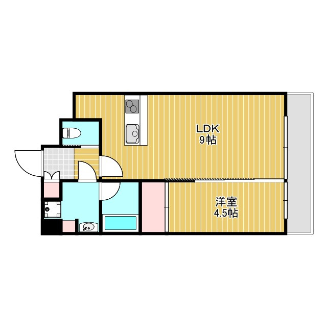 豊中市東寺内町の賃貸マンションの間取り