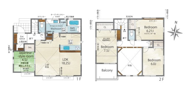 福岡市早良区有田5丁目第1-2棟（2号棟）の区画図|配置図（2号棟）