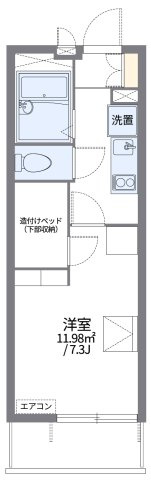 レオパレスフローラ小山の間取り|代表的な間取のため実際の間取とは異なる場合があります