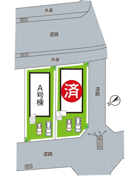 神戸市西区春日台　新築一戸建ての区画図|全2区画