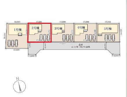 リーブルガーデン　第1小山中久喜　２号棟の区画図|２号棟　土地面積：248.01㎡（75.02坪）