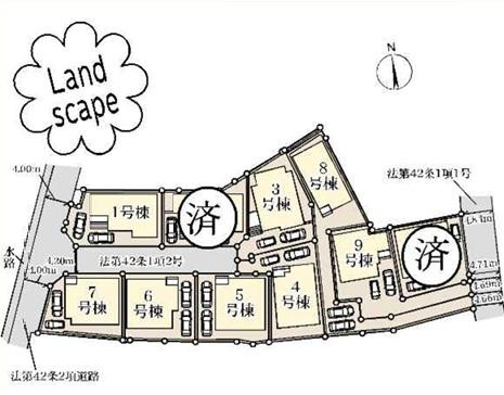 茅ヶ崎市松林2丁目　新築戸建　全10棟の区画図|対象地は4号棟です。