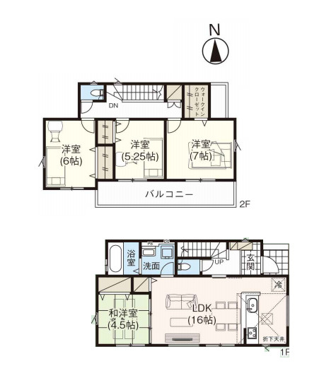 蓮田市西新宿　11期　新築一戸建て　グラファーレ　01の間取り|蓮田市西新宿　11期　新築一戸建て　グラファーレ　01、4LDK、土地面積171.73m2、建物面積96.88m2