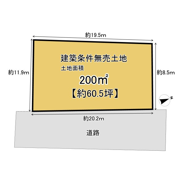 長岡京市長岡3丁目の土地図|間口約20ｍで広々としております！