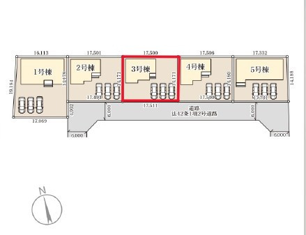 リーブルガーデン　第1小山中久喜　３号棟の区画図|３号棟　土地面積：248.07㎡（75.04坪）