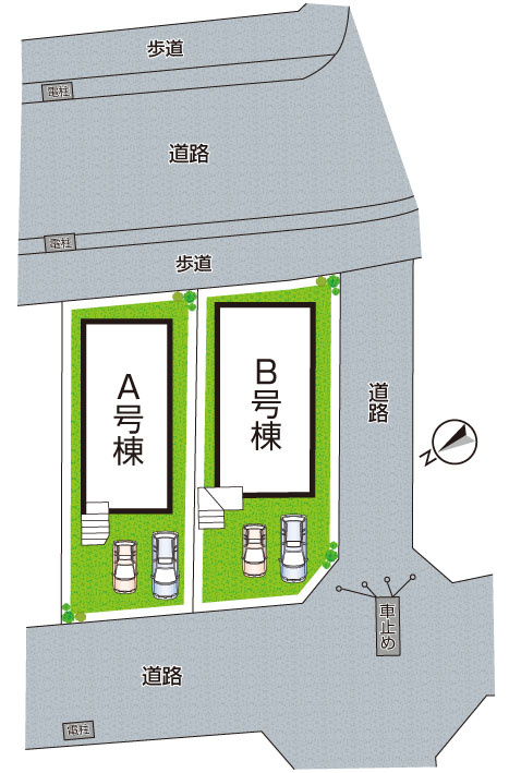 神戸市西区春日台　新築一戸建ての区画図|全2区画