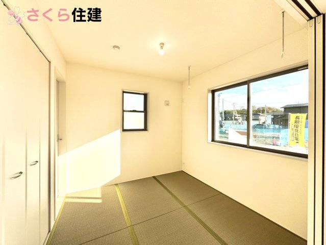 リーブルガーデン　第1小山中久喜　４号棟の和室|扱いやすくデザイン性の高い畳の和室はお昼寝スペースや、お孫さんが泊まりに来たら客間にもなります。