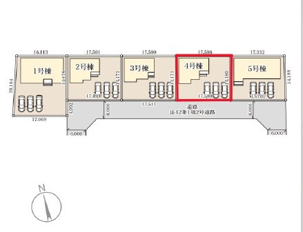 リーブルガーデン　第1小山中久喜　４号棟の区画図|４号棟　土地面積：248.11㎡（75.05坪）