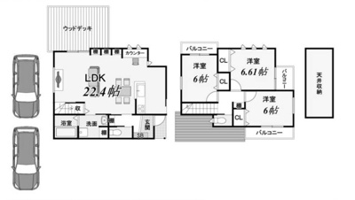 【土地図＋建物プラン例】 | 御陵荒木町売土地