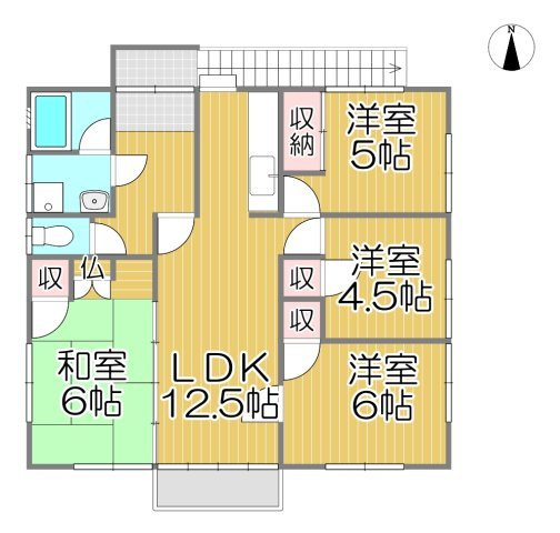 荒尾市蔵満の一戸建ての間取り