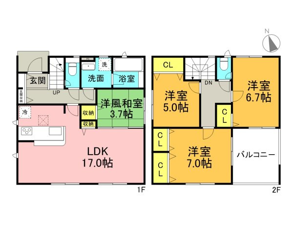 碧南市大浜上町第2　新築一戸建の区画図|駐車場並列２台可能